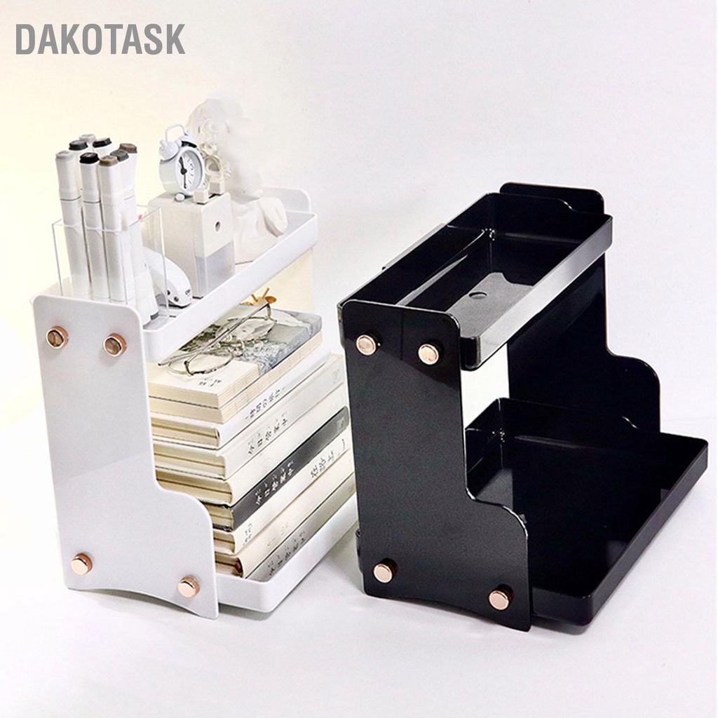 dakotask-ที่เก็บเครื่องสำอางชั้นวางแร็คสองชั้นทนทานมั่นคงมีสไตล์ชั้นเก็บสก์ท็อปสำหรับห้องนั่งเล่นห้องนอน