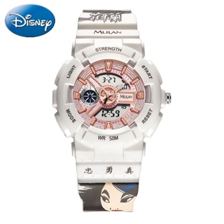 Disney Mulan นาฬิกาข้อมือ กันน้ํา สไตล์สปอร์ต เรียบง่าย สําหรับผู้หญิง มัลติมัลยมต้น และมัธยม