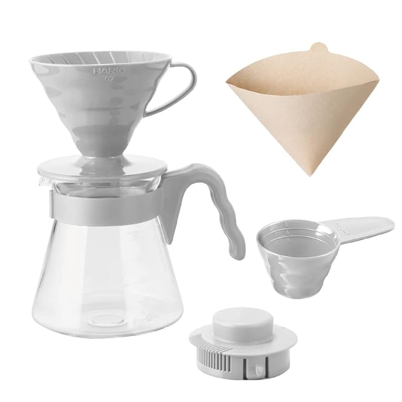 Hario VCSD-02PGR V60 Coffee Server 02 Set, Pale Gray, For 1-4 Cups, Coffee Drip, Made in Japan : Buy Online at Best Price in KSA - Souq is now