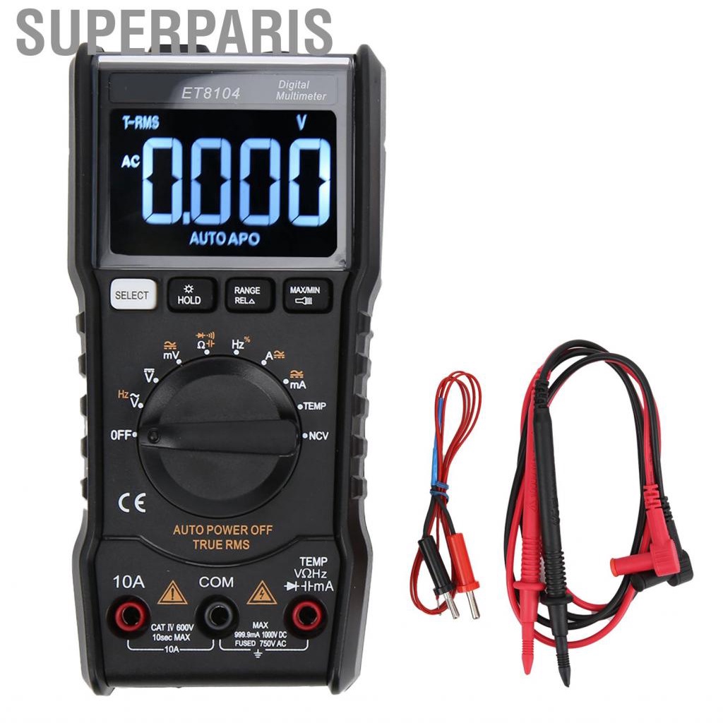 Superparis ET8104 Digital Multimeter Voltage Tester Current Meter Mini