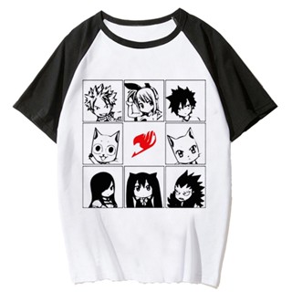 เสื้อยืด พิมพ์ลายอนิเมะ Fairy Tail Y2K ตลก สําหรับผู้หญิง