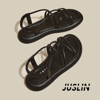 JUSLIN   รองเท้าแตะผู้หญิง ส้นแบน ใส่สบาย สไตล์เกาหลี รองเท้าแฟชั่น 2023 ใหม่  High quality สวย fashion สบาย B98G1RU 37Z230910
