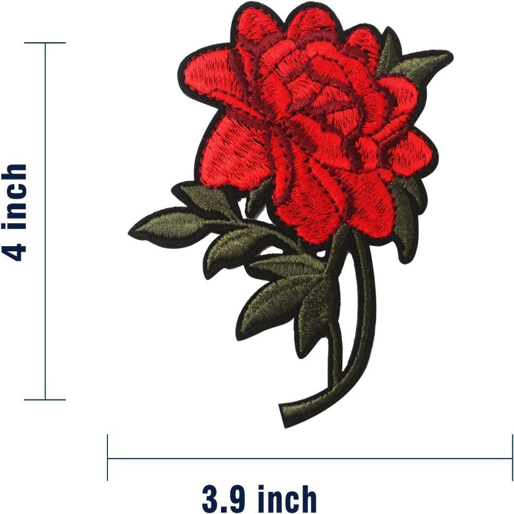 cactu-แผ่นผ้าโพลีเอสเตอร์-ปักลายดอกกุหลาบ-สีแดง-ขนาด-3-9x4-นิ้ว-สําหรับรีดติดเสื้อแจ็กเก็ต-diy-8-ชิ้น