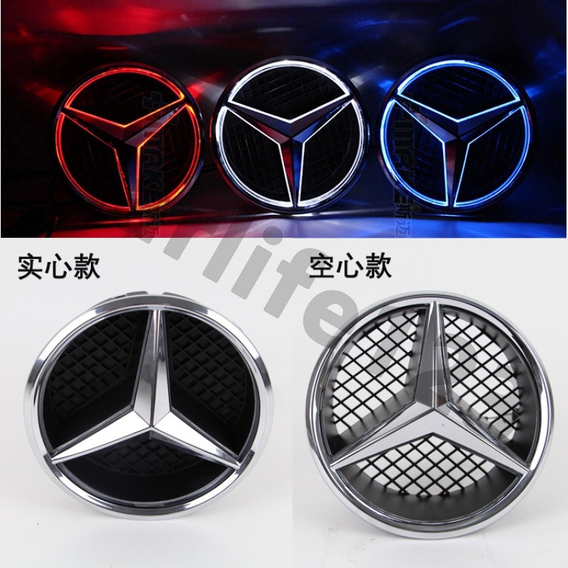 สติกเกอร์โลโก้สัญลักษณ์-led-ติดกระจังหน้ารถยนต์-ดัดแปลง-สําหรับ-mercedes-benz-w212-w204-gla200-gl350-w218