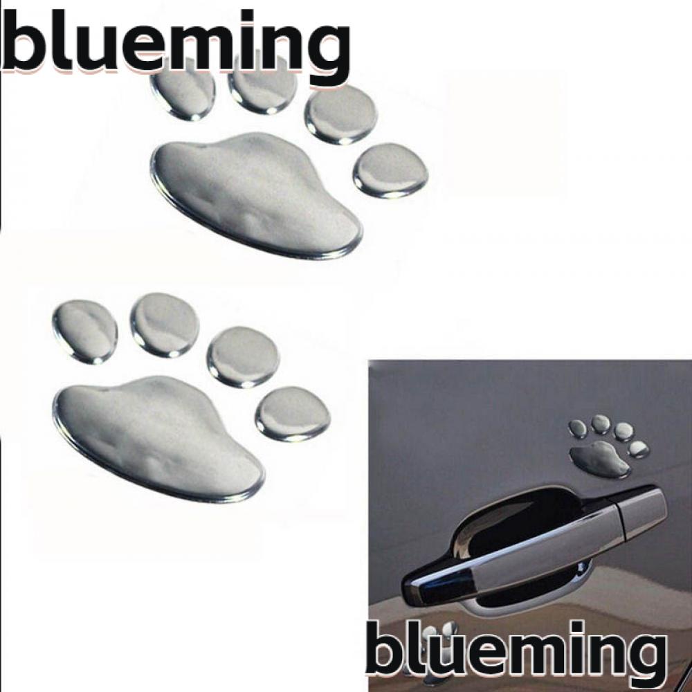 blueming2-สติกเกอร์รอยเท้าสัตว์-ตราสัญลักษณ์-สีเงิน-สําหรับติดตกแต่งรถยนต์