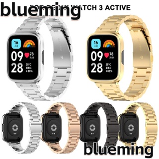 Blueming2 สายนาฬิกาข้อมือสเตนเลส กรอบโลหะ แบบเปลี่ยน สําหรับ Redmi Watch 3 Active Smart Watch