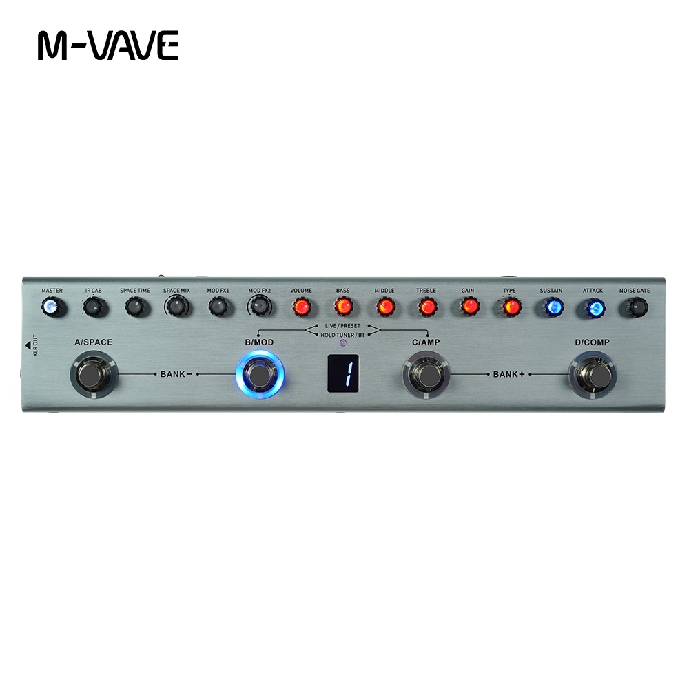 M-vave Tank-B BASS แป้นเหยียบเอฟเฟค 36 พรีเซ็ต 9 ช่อง 8 ช่อง IR 3 โหมด ...