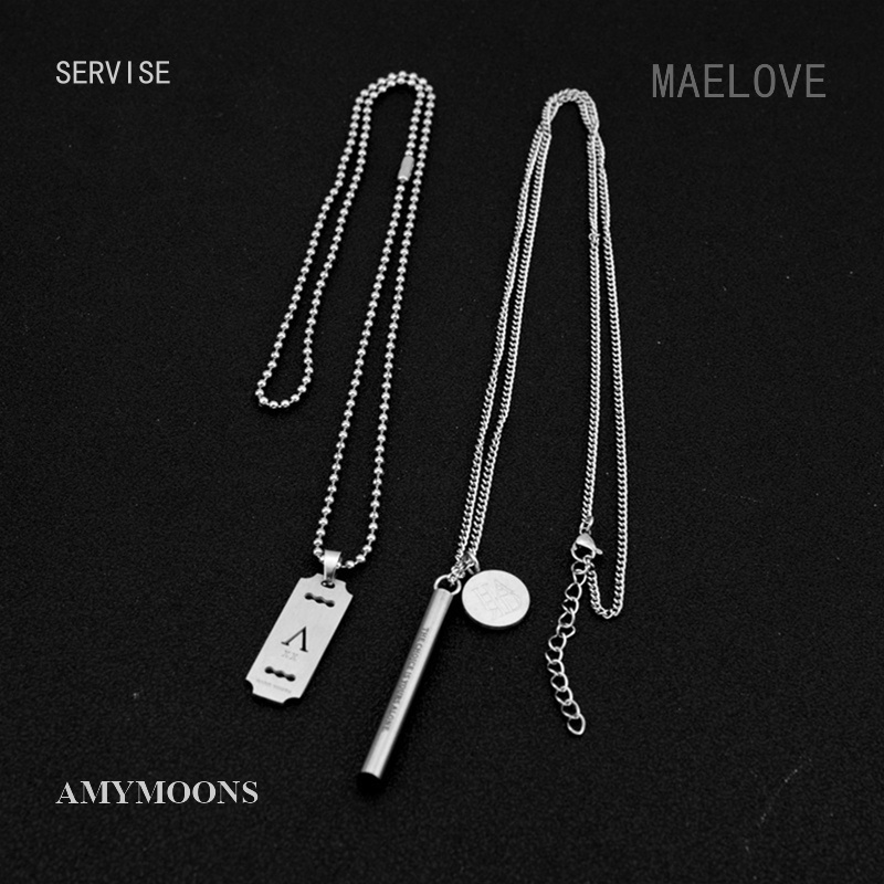 Maelove ส่วนบุคคล ทรงกลม ติดสองชั้น สร้อยคอยาว สไตล์ Unisex Ins