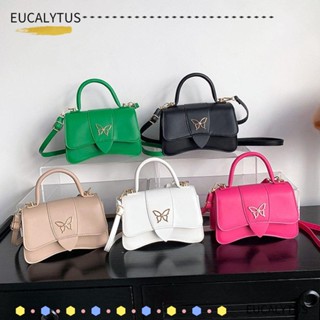 Eutus กระเป๋าสะพายไหล่ สะพายข้าง หนัง PU สีพื้น แฟชั่นสําหรับผู้หญิง