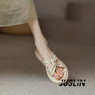 JUSLIN   รองเท้าแตะผู้หญิง ส้นแบน ใส่สบาย สไตล์เกาหลี รองเท้าแฟชั่น 2023 ใหม่  Chic ทันสมัย คุณภาพสูง รุ่นใหม่ B28G180 37Z230910