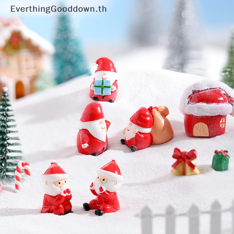 ever-ตุ๊กตาซานตาคลอสเรซิ่น-ขนาดเล็ก-น่ารัก-สร้างสรรค์-สําหรับตกแต่งสวน-คริสต์มาส-diy