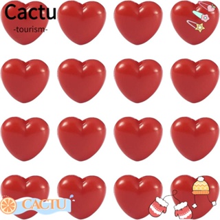 Cactu ลูกปัดอะคริลิค รูปหัวใจ สีแดง 12 มม. สําหรับพวงกุญแจ