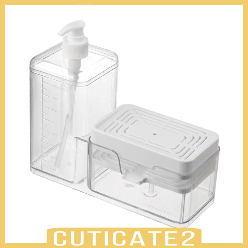 cuticate2-ขวดปั๊มสบู่เหลว-พร้อมที่ใส่สบู่เหลว-สําหรับห้องครัว