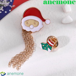 Anemone เข็มกลัด จี้เกล็ดหิมะ ซานตาคลอส คริสต์มาส เครื่องประดับ สําหรับผู้หญิง