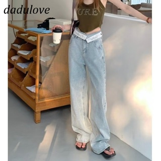 DaDulove💕 New American Ins High Street Light-colored Jeans Niche High Waist Loose Wide Leg Pants Large Size Trousers