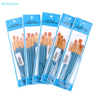 Abongsea 10 ชิ้น อะคริลิค สีน้ํา ศิลปิน แปรง ไนลอน มัลติฟังก์ชั่น ตะขอ สายปากกา ดี