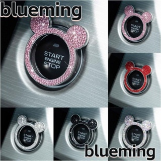 Blueming2 สติกเกอร์คริสตัลเพชร รูปแหวนปุ่มเดียว น่ารัก แวววาว อุปกรณ์เสริม สําหรับตกแต่งภายในรถยนต์