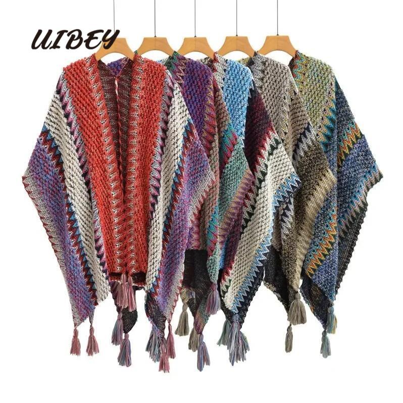 uibey-ผ้าคลุมไหล่-ผ้าถักนิตติ้ง-ทรงหลวม-อเนกประสงค์-1610