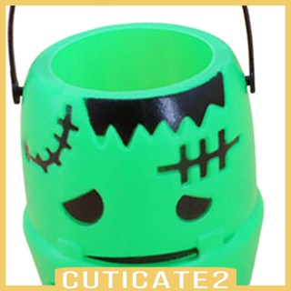 [Cuticate2] ถังใส่ขนม อเนกประสงค์ ลายฟักทองฮาโลวีน แบบพกพา สําหรับตกแต่งบ้าน