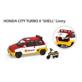 Shell Honda City Turbo II With Motocompo Scale 1:64 ยี่ห้อ Inno64