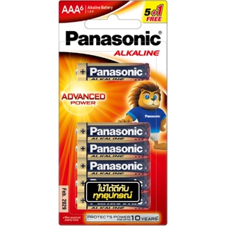 PANASONIC ถ่านอัลคาไลน์ AAA แพ็ก 5 ฟรี 1