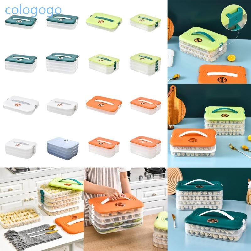 Colo ภาชนะเก็บหลายชั้นภาชนะเก็บขนมวางซ้อนกันได้พร้อมฝาปิดและที่จับ ...
