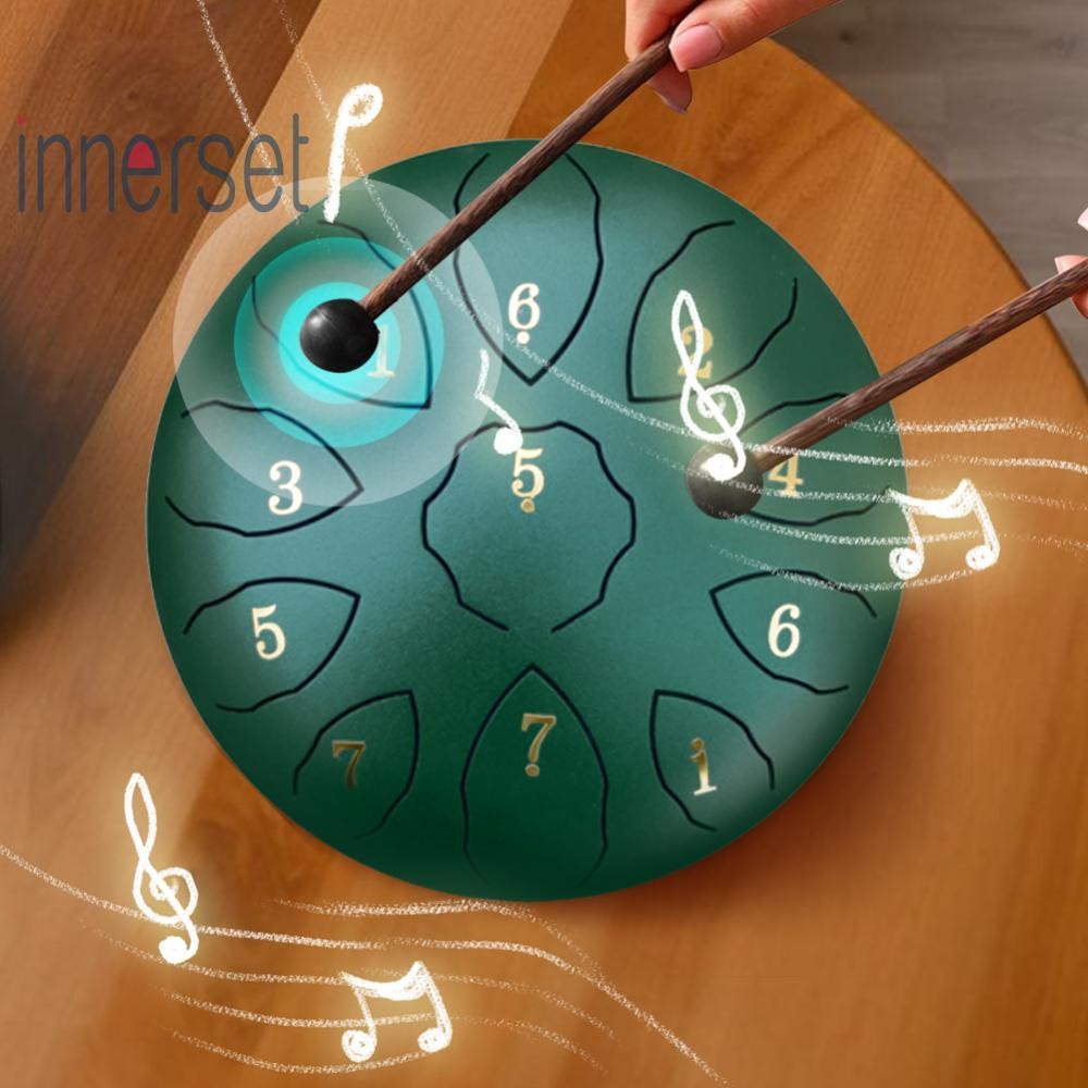 8 นิ้ว 11 หมายเหตุกลองลิ้นเหล็ก F Key Handpan กลองเสียง Healing ...