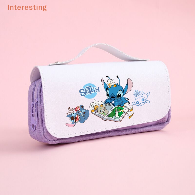interesting-กระเป๋าดินสอ-ลายการ์ตูนดิสนีย์-stitch-3-ชั้น-มีซิป-กันน้ํา-จุของได้เยอะ-แบบพกพา-สําหรับนักเรียน