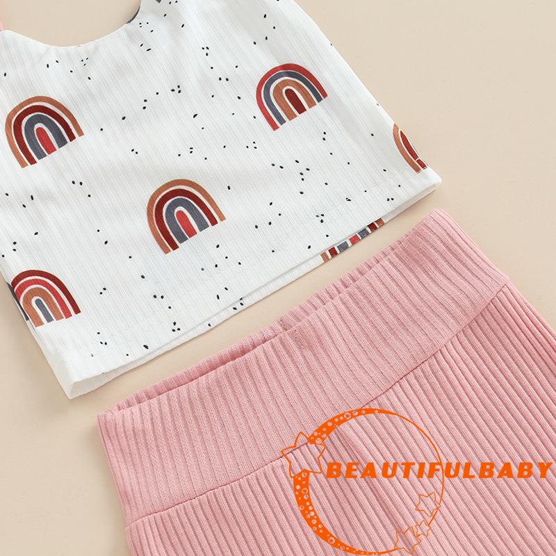 beautym-เสื้อกล้ามแขนกุด-คอผูกเชือก-พิมพ์ลายสีรุ้ง-และกางเกงบาน-แฟชั่นฤดูร้อน-สําหรับเด็กผู้หญิง-2-ชิ้น