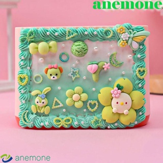 Anemone ชุดอุปกรณ์ทําผม ลูกปัดเรซิ่น แบบนิ่ม หลากสี สําหรับทําผม ติดเคสโทรศัพท์มือถือ DIY