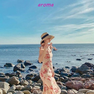 Aroma หมวกฟางลําลอง กันแดด ป้องกันรังสียูวี เหมาะกับเดินชายหาด แฟชั่นฤดูร้อน สําหรับเด็กผู้หญิง
