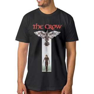 เสื้อยืดแขนสั้น ผ้าฝ้าย พิมพ์ลาย The Crow Movie สีดํา สําหรับผู้ชาย