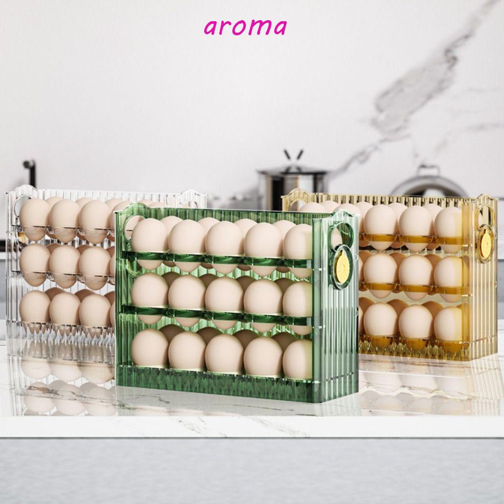 aroma-กล่องลิ้นชักเก็บไข่-แนวตั้ง-3-ชั้น-กันชน-มองเห็นได้ชัด-แบบพลิกตั้ง