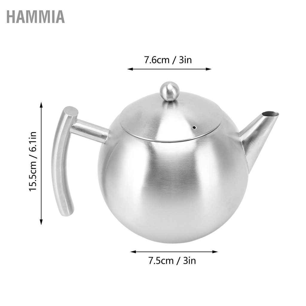 hammia-หม้อชาแบบพกพาพร้อมหน้าจอกรองกาต้มน้ำกาแฟทรงกลมสแตนเลสสำหรับต้มเบียร์ที่บ้าน