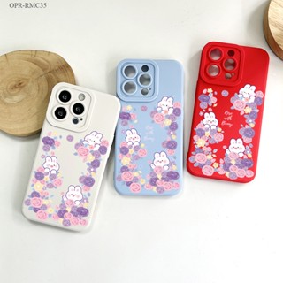 Realme C35 C30 C21Y C25Y C15 C1 เคสเรียวมี สำหรับ Flower Bunny Rabbit เคส เคสโทรศัพท์