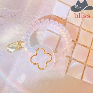 Bliss ยางรัดผมหางม้า ลายดอกไม้ สไตล์เกาหลี เรียบง่าย สําหรับผู้หญิง