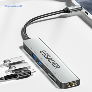 [ElectronicMall01.th] 7 in 1 ฮับ USB c Type-c เป็น HD สําหรับ Macbook Pro Air Extensor USB 3.0