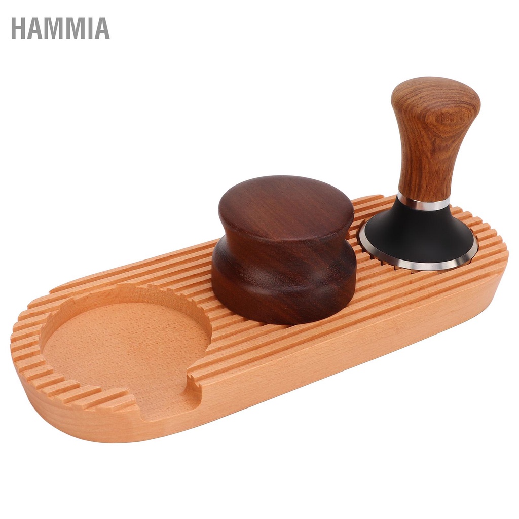 hammia-ชุดแทมปิ้งกาแฟด้ามไม้ชุดสถานีจำหน่ายแทมเปอร์กาแฟป้องกันการลื่นไถลสำหรับห้องครัว