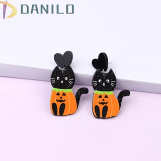 Danilo ผู้หญิง ห้อย ต่างหู น่ารัก ไม่ซ้ําใคร แมวดํา ฮาโลวีน ซีรีส์ อะคริลิค สาว โกธิค เครื่องประดับ อุปกรณ์