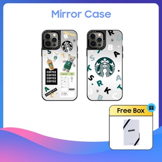 Casetify เคสโทรศัพท์มือถือแบบกระจกแข็ง ลายโลโก้กาแฟ สีเขียว สําหรับ iPhone 11 12 13 14 15 Plus Pro Max