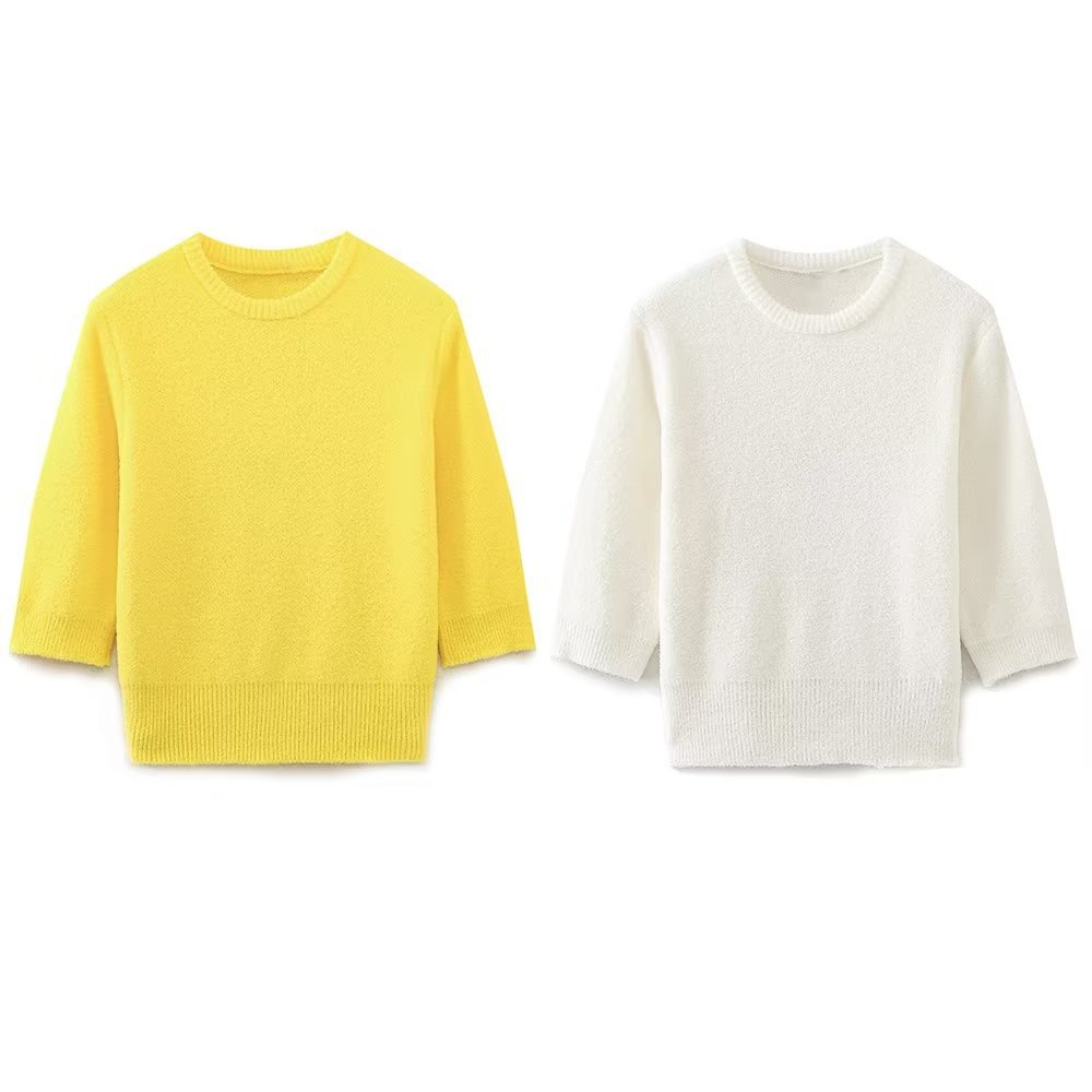 เสื้อท็อปแขนสั้น-ผ้าถัก-แบบนิ่ม-3546-2023