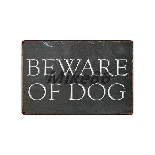 Beware Of The DOG GUARD ON DUTY WARNING DANGER โปสเตอร์โลหะดีบุก ...