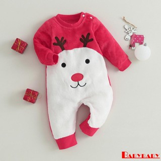 Babybaby- ชุดจั๊มสูท แขนยาว ลายคริสต์มาส กวาง สําหรับเด็กวัยหัดเดิน