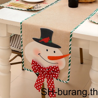 【Buran】ผ้าปูโต๊ะ ลายซานตาคลอส 1/2 สําหรับตกแต่งห้องรับประทานอาหาร ปาร์ตี้คริสต์มาส โรงแรม