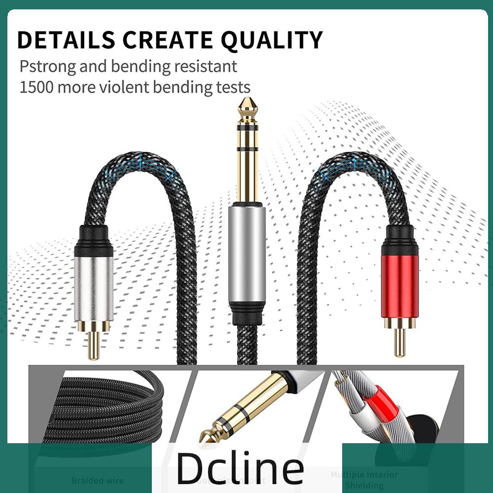 dcline-th-สายเคเบิลอะแดปเตอร์แยกเสียง-ตัวผู้-6-35-มม-เป็นตัวผู้-2rca