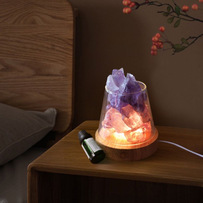 Crystal Natural Himalayan Salt Lamp Rock USB LED Night Light Table ...