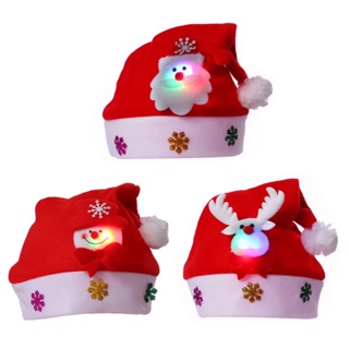 หมวกซานตาคลอส สโนว์แมน กวางเอลก์ คริสต์มาส มีไฟ LED สําหรับเด็ก ผู้ใหญ่ ปาร์ตี้คริสต์มาส
