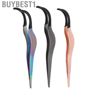 Buybest1 Eyelash Extension Tweezers Stainless Steel False Applicator Professional Curved Forceps Makeup Tool