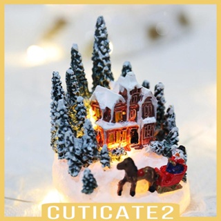 [Cuticate2] รูปปั้นบ้านหิมะ ขนาดเล็ก 5x5x7 ซม. สําหรับตกแต่งปาร์ตี้คริสต์มาส เทศกาล