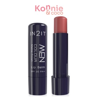 In2it Men Colour Matte Finish Lip Balm SPF20 PA++ 4.8g ลิปบาล์มสำหรับผู้ชายเนื้อแมท ไม่มันเงา เบาสบายริมฝีปาก.